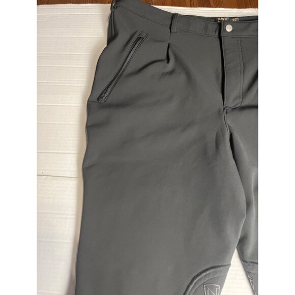 Noble Outfitters mens Equestrian Breeches 38R Black Grip Patches Horse Riding - Picture 8 of 15
